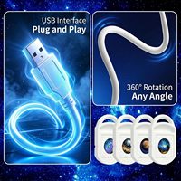 Projecteur de lumière nocturne holographique 5D intelligent HD, projecteur d'étoiles galactiques HD 2-en-1 Plug and Play, rotation à 360°, alimenté par USB