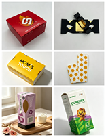 Caja de Regalo de Lujo con Forma de Caramelo, Papel Especial, Logotipo Dorado Estampado en Caliente, Caja Plana con Ventana para Chocolates, Dulces y Pequeños Regalos