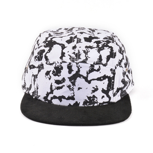 Gorra de béisbol de 5 paneles con estampado de mármol abstracto, visera plana de gamuza y hebilla metálica para uso diario al aire libre - Product Image 1