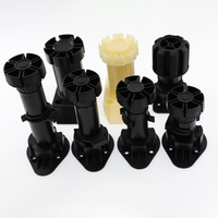 Pieds de nivellement traditionnels en plastique noir de 60, 80, 100, 120, 150 mm pour meubles de cuisine et de salon, pieds réglables