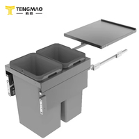 Nouveau design Poubelle cachée pour cuisine Poubelle en plastique à presser Poubelle de cuisine