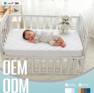 Protège-matelas matelassé en microfibre pour bébé, doux, épais, respirant, hypoallergénique, <span class=keywords><strong>anti</strong></span>-acariens, entièrement ajusté, <span class=keywords><strong>housse</strong></span> de <span class=keywords><strong>lit</strong></span> bébé lavable - Product Image 1