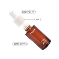 Flacon compte-gouttes en verre cylindrique court de 30 ml, flacon vide pour sérum, huile essentielle, emballage cosmétique en verre avec bouchon compte-gouttes