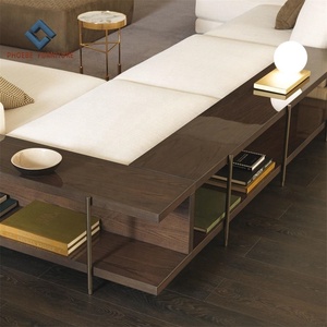 Conjunto de sofás de esquina modulares para sala de estar, sofás de tela en forma de <span class=keywords><strong>L</strong></span>, con librería - Product Image 5