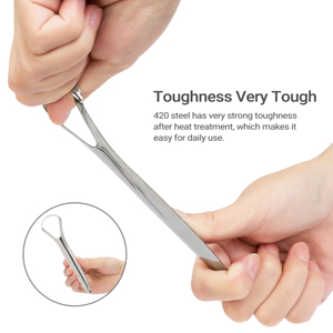 Ensemble de gratte-langue en acier inoxydable de qualité professionnelle, design ergonomique en forme de U pour une utilisation pratique en clinique - Product Image 6