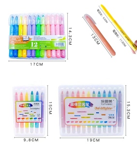 Set di pennarelli <span class=keywords><strong>evidenziatori</strong></span> in Gel evidenziatore a cera pastello confezione da 6 colori per ufficio e scuola - Product Image 4