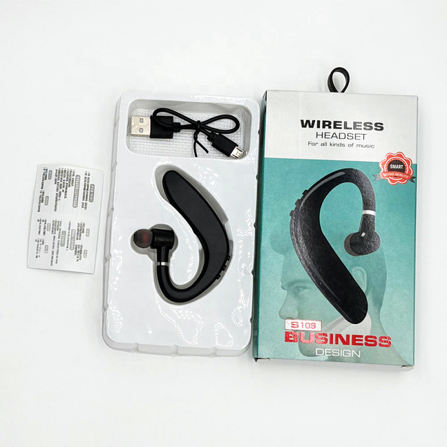 Wholesale S109 Stereo Single Wireless Earbuds Business Hands-free Call Sports Headphones with Mic