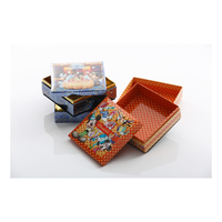 Boîte d'emballage recyclable personnalisée, papier couché avec laminage brillant/carton gris, boîte à plusieurs niveaux avec couvercle pour cadeaux