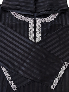 Abaya Turca di Lusso con Ricami e Tasche Laterali, Thobe a Righe per l'Eid, Vestito con Cappuccio a Maniche Lunghe Traspirante per Uomo, Thobe Invernale Musulmano - Product Image 5