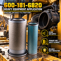 Elemen Filter Udara Mesin Standar Komatsu 600-181-6820 untuk Sistem Asupan Udara Mesin Diesel Alat Berat