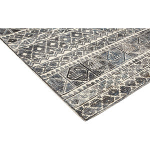 Tapis moderne en laine fait main – Poil moyen coupé, motif géométrique ivoire et noir, grande taille fine pour salon ou chambre à coucher - Product Image 5