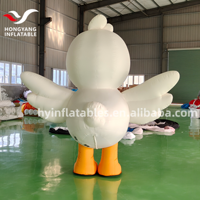 Ballon publicitaire gonflable en forme de canard blanc en tissu Oxford imprimé numériquement, multicolore et durable pour l'extérieur