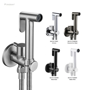 PINEBAY 2025 New Arrival Stainless Steel <strong>Shattaf</strong> WC Cleaning Angle Valve Douche Spray Toilet Bidet Sprayer for Hygiene Shower - Product Image 1