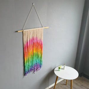 Amazon chaud Coton Naturel Fait Sur Commande de Décoration à la Maison Tenture Murale Tapisserie Décor Arc-En-Ciel En <span class=keywords><strong>Macramé</strong></span> - Product Image 3