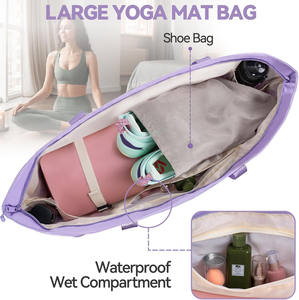 Muestra gratis personalizada Separación en seco y húmedo Fitness Crossbody Oxford Yoga Bag Training Hot Duffel Bag Bolsa de viaje portátil - Product Image 5