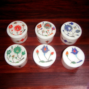 Stonecrafts International Handcrafted Luxury Marble Mother Pearl Work Modern Square Floral Pattern Lid Closure <b>Christmas</b> <b>Box</b> - Product Image 1