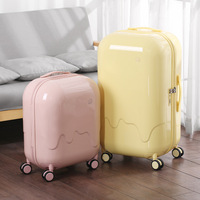 Valise à roulettes unisexe silencieuse avec roues universelles 20/28 pouces, bagage cabine, serrure TSA, ABS ultra-légère, séparation sec-humide, motif crème glacée