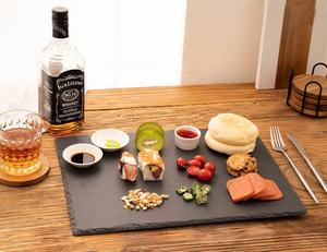 Plateau en ardoise rectangulaire en pierre naturelle noire, vente chaude 2026, plateau à fromage, plateau à <span class=keywords><strong>sushi</strong></span> pour la maison, le <span class=keywords><strong>restaurant</strong></span>, le bar, l'hôtel, le mariage - Product Image 3