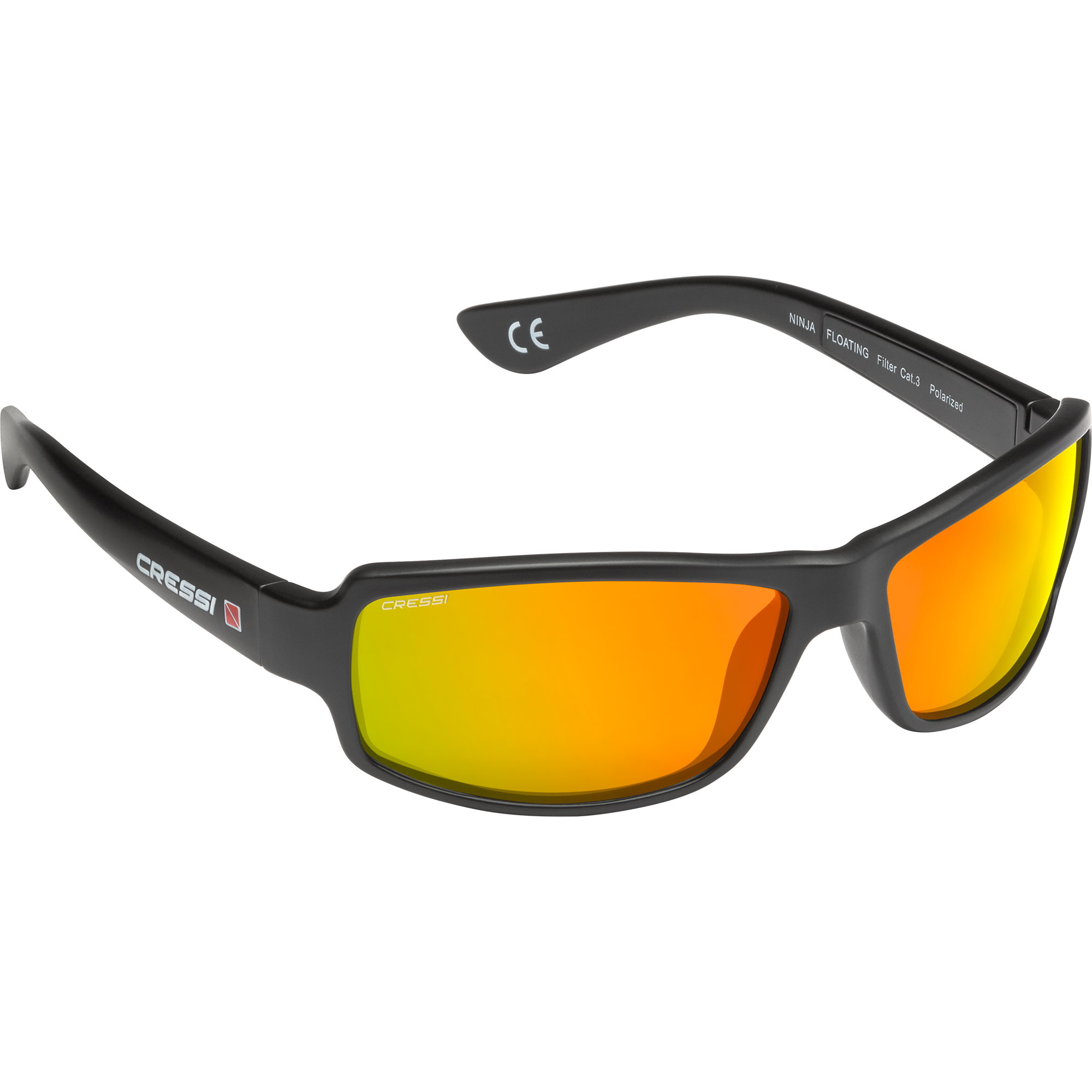 Schwarz / Orange Verspiegelte Linse