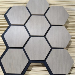 Hotselling akoestische lamellenpanelen van hout, moderne binnenhuisgeluidsisolatie wanddecoratie, akoestische wandpanelen - Product Image 5
