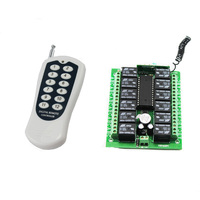 Émetteur et récepteur de télécommande sans fil RF 12 canaux 433 MHz 12 V ou 24 V