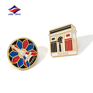 Longzhiyu – Épinglette en émail dur personnalisée, 20 ans d'expérience, forme Tour Eiffel Paris <span class=keywords><strong>France</strong></span>, souvenir de voyage, badge métallique - Product Image 1