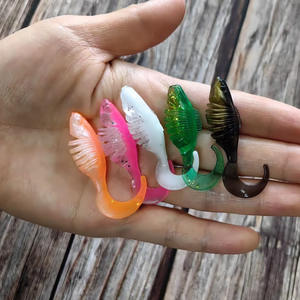 FUN Señuelo de Pesca Biónico de PVC de 4.5cm, Tipo Insecto Suave con Cola Enrollable, Sin Anzuelos, Paquete de 15 para Pescado Espina Dura/<span class=keywords><strong>Trucha</strong></span> - Product Image 2
