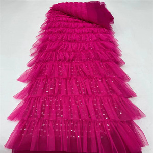 Encaje Austriaco Con Cuentas, Red de pastel cubierta de lentejuelas, volantes, lentejuelas, encaje francés, vestido de novia de boda, secuencia para boda - Product Image 5