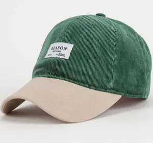 새로운 빈 일반 코튼 스포츠 모자 야구 모자 unstructured 코듀로이 모자 대비 컬러 캡 도매