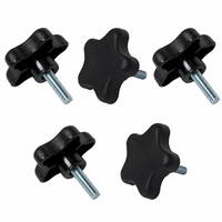Boutons noirs 5 étoiles, boutons à vis moletés avec boulons pour tondeuse à gazon, base de parasol, outils de travail du bois