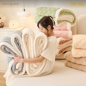 <span class=keywords><strong>Plaid</strong></span> Premium Double Couche Ultra Épais Haute Densité Toutes Saisons en Microfibre Jacquard 100% Polyester Lavable en Machine OEM - Product Image 6
