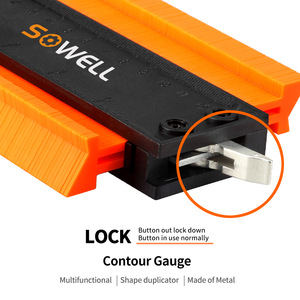 ตัวล็อกเกจวัดรูปร่างที่กว้างขึ้น,เกจวัด Meethulp ไม้บรรทัดวัดลายไม้ขอบโลหะผสม - Product Image 2