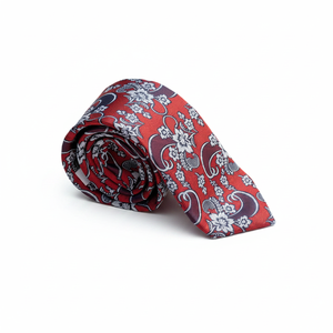 Cravate italienne motif cachemire rouge - Product Image 2