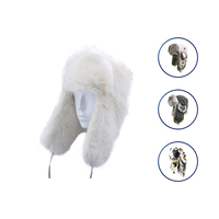0-902-R2 Ruso Ushanka Invierno Sombrero de esquí al aire libre Piel de conejo transpirable para viajes y deportes