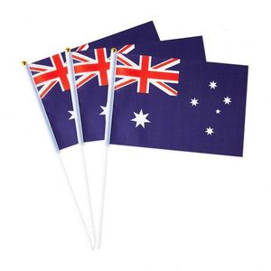Wholesale Polyester Australian Small Miniature Stick <b>Flag</b> Australia Mini Hand Held <b>Flags</b> <b>Flag</b> - Product Image 1