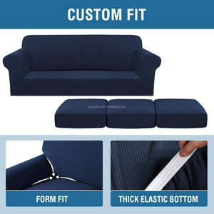 4 Pieces Elastic Jacquard Stretch <strong>Sofa</strong> Cover 3 Seaters Couch <strong>Slipcover</strong> Copridivano 4 Posti for Living Room <strong>Sofas</strong> - Product Image 4