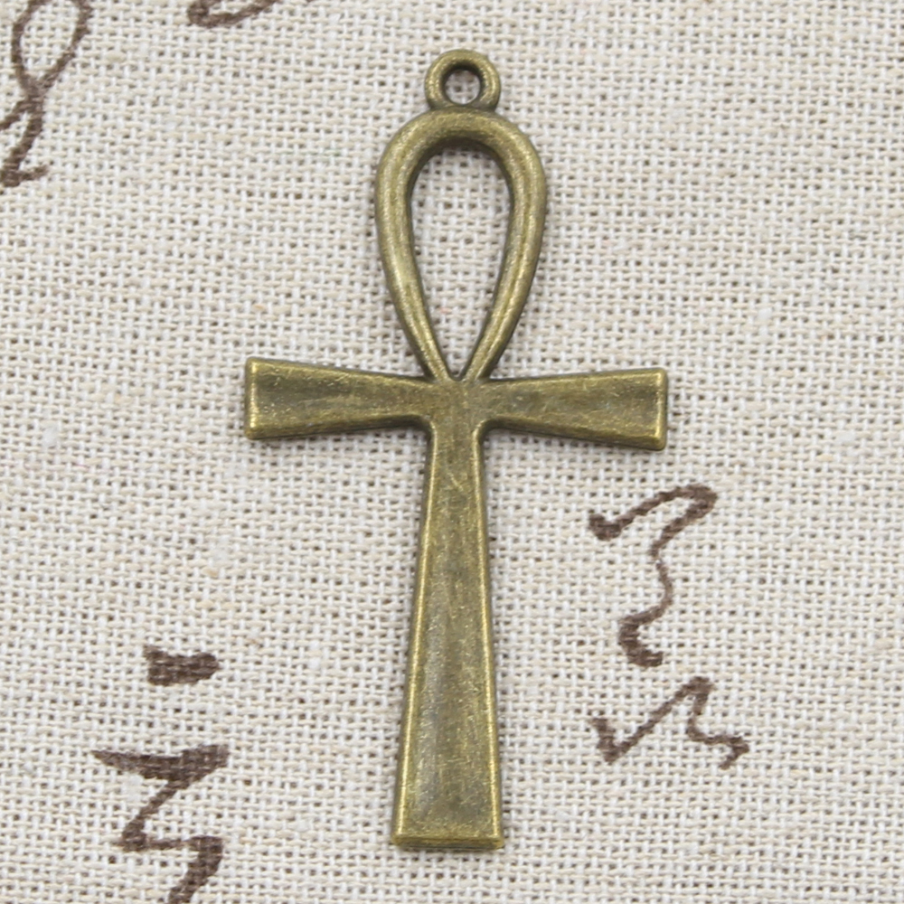 40Pcs Ankh Cross Charms Pendant Antique Silver Cross Charm Bronze Ankh Pendants 677109e0450b42b0622ed8f7