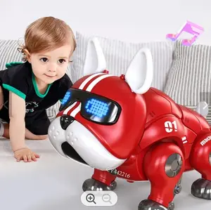 หุ่นยนต์สัตว์เลี้ยงหุ่นยนต์ของเล่นสุนัขอัจฉริยะหุ่นยนต์บูลด็อกไฟฟ้า