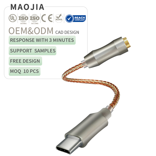 High Quality USB C to 3.5mm Headphone Jack Adapter with DAC CX31993 High Resolution Audio Stereo Earphone Dongle Amplifier 13cm