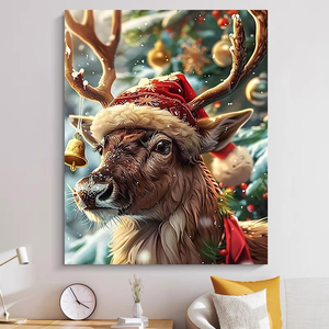 Kit de <span class=keywords><strong>Pintura</strong></span> <span class=keywords><strong>por</strong></span> Números, Dibujo de Árbol de Navidad, Alce y Ciervo, 40x50cm, Sin Marco o con Marco, <span class=keywords><strong>Pintura</strong></span> Acrílica DIY para Niños y Adultos, Regalo Navideño - Product Image 2