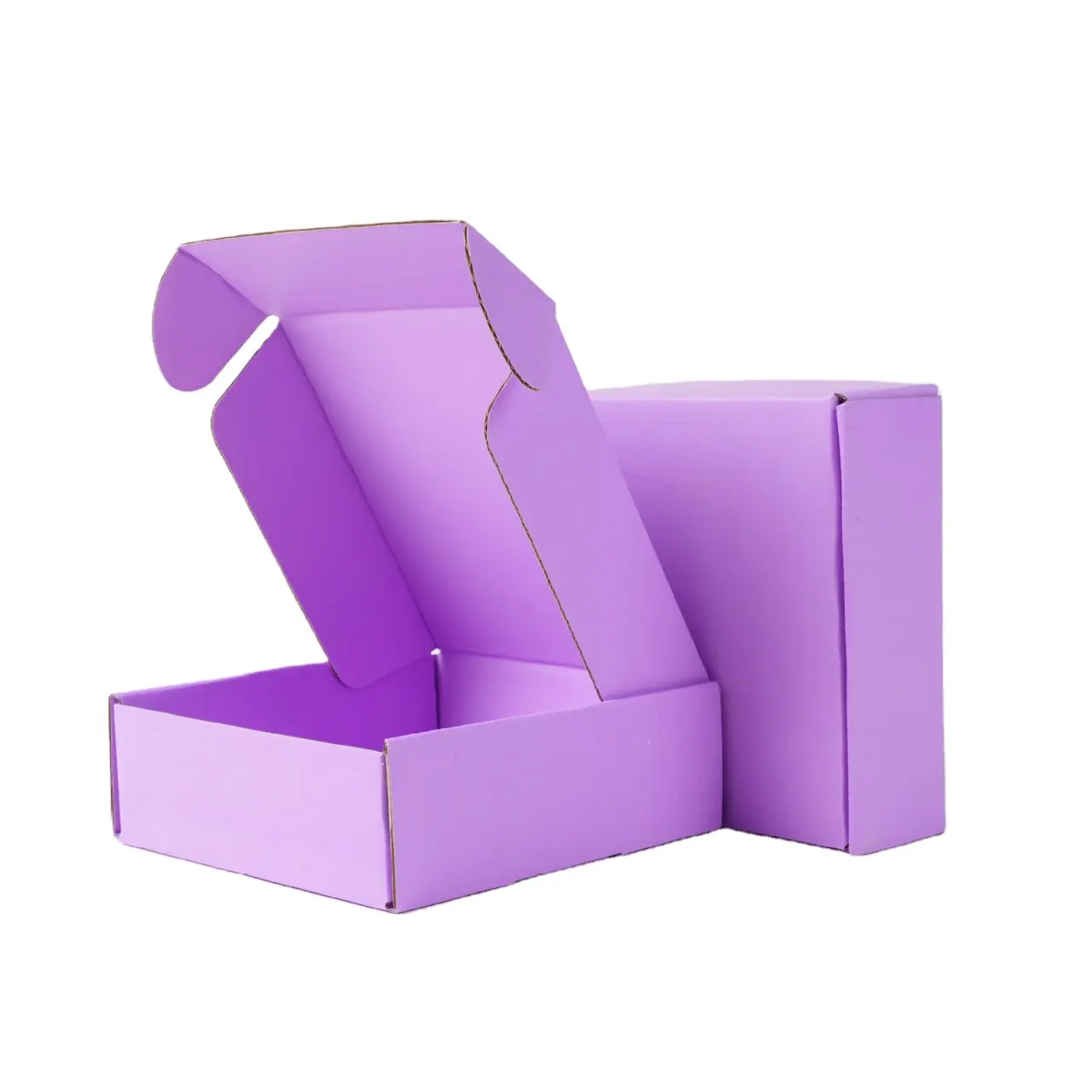 Custom luxury purple clothing paper box foldable closure gift boxes with black ribbon