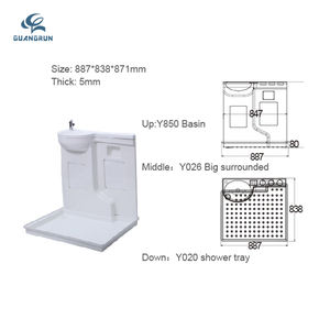 Lavabo multifonction avec kit de <span class=keywords><strong>cassette</strong></span> de toilette pour <span class=keywords><strong>caravane</strong></span> et plateau de douche, adapté à la salle de bain de camping-car - Product Image 6