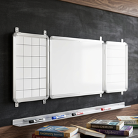 Tableau blanc pliable trois-en-un : tableau blanc magnétique et tableau noir
