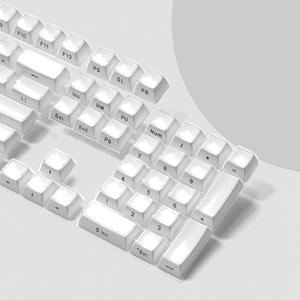Teclas de cristal blanco grabadas lateralmente con textura de gelatina para teclado mecánico con interruptores cruzados - Product Image 4