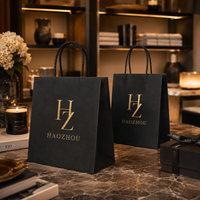 Sac en papier personnalisé avec logo, matériaux durables, recyclable, respectueux de l'environnement, sac de shopping en papier kraft avec poignée pour les petites entreprises