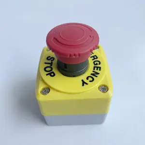 22mm 1NC Emergency Stop Push Button Switch XB5-AS542 Com Impermeável IP65 Control Box Station XAL-K174