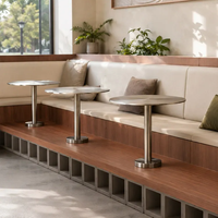 Table Ronde Murale Industrielle en Acier Inoxydable pour Cafés, Bars, Hôtels, Restaurants, Salles à Manger, Jardins et Extérieurs