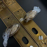 Juego de Manijas Dobles para Puerta Principal de Apartamento, de Latón Sólido Esmaltado, 800 mm de Largo, Diseño Europeo Moderno de Alta Calidad