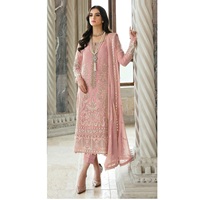 Combinaison Georgette Salwar la plus vendue avec broderie lourde et séquence, fonctionne avec le costume pakistanais Top Less