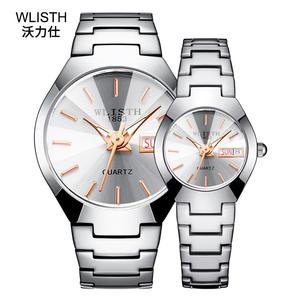 Montre de couple WLISTH, mode simple, étanche, cadeau pour <span class=keywords><strong>mari</strong></span> et femme, bracelet en acier, montres pour amoureux, cadeau de la Saint-Valentin - Product Image 1